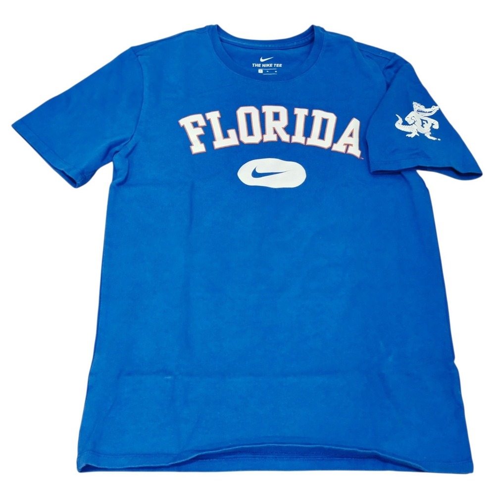 Nike Florida Gators T Shirt Mens M Blue Albert Gator Sleeve NCAA Swoosh